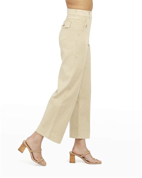 spanx wide leg crop pants|stretch twill wide cropped pants.